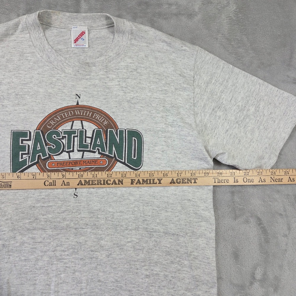Vintage 90s Jerzees Eastland Freeport Maine T Shirt XL Made in USA Single Stitch - Picture 2 of 6